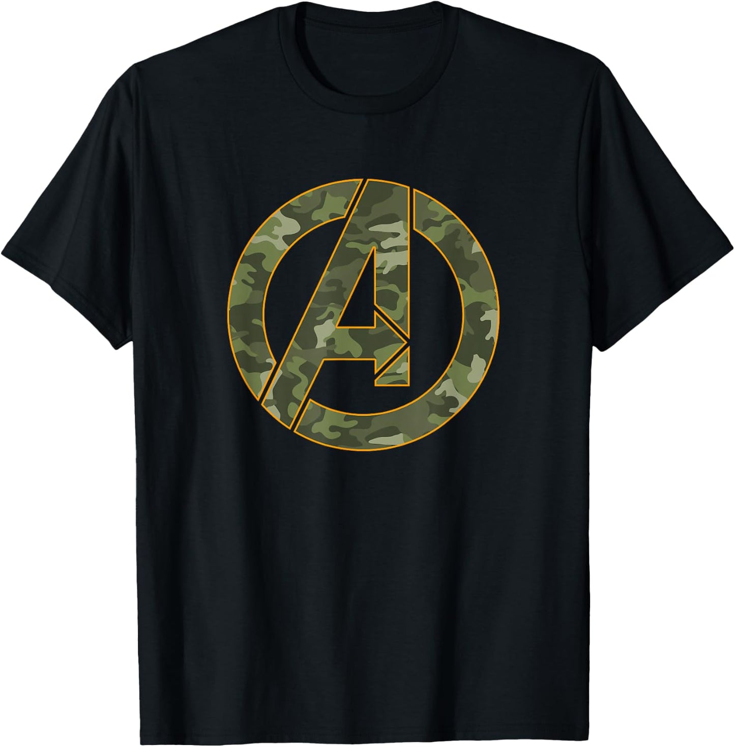 Marvel Avengers Camouflage Logo T-Shirt - T-Shirt | Black