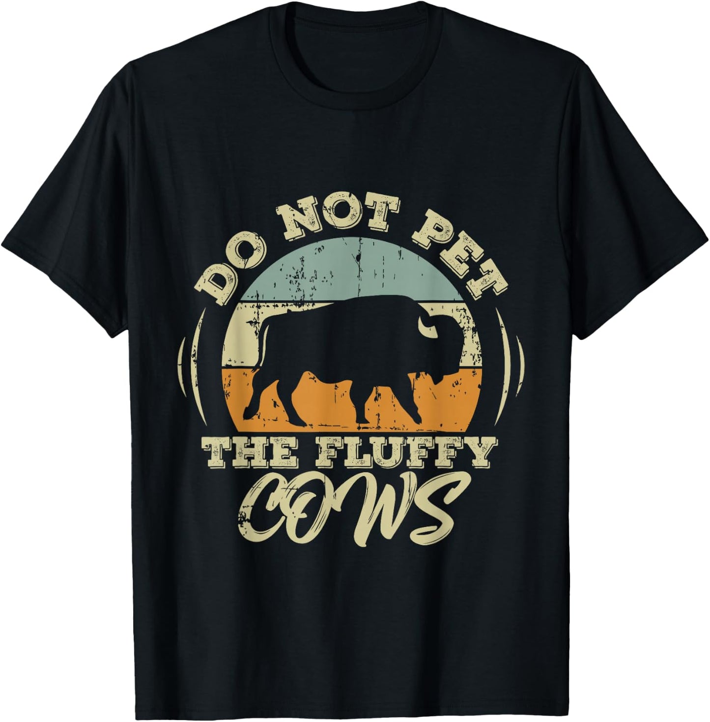 Retro Do Not Pet The Fluffy Cows Vintage Hiking T-Shirt - T-Shirt | Black