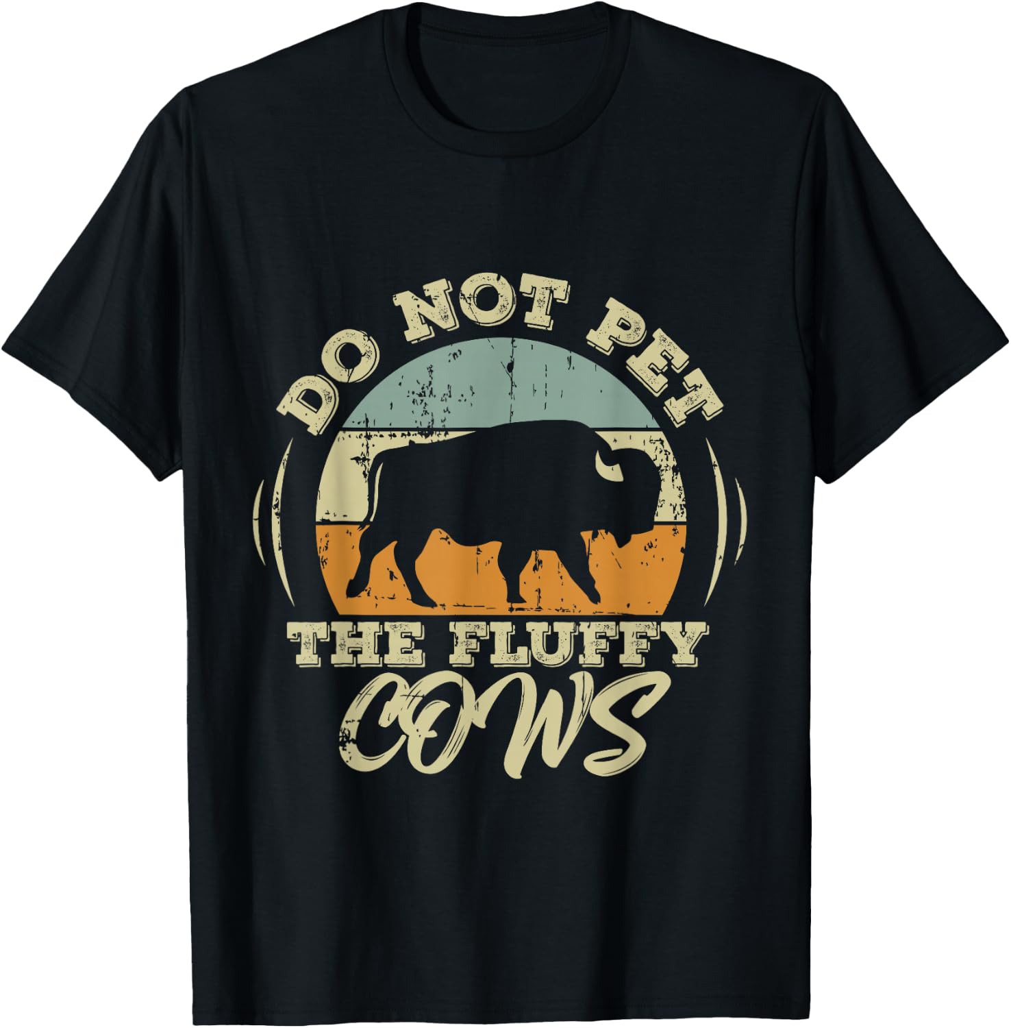 Retro Do Not Pet The Fluffy Cows Vintage Hiking T-Shirt - T-Shirt | Black