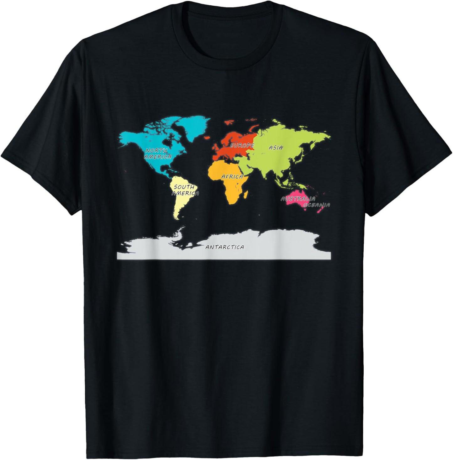 map of the world shirt names of all continents World Map T-Shirt - T-Shirt | Black