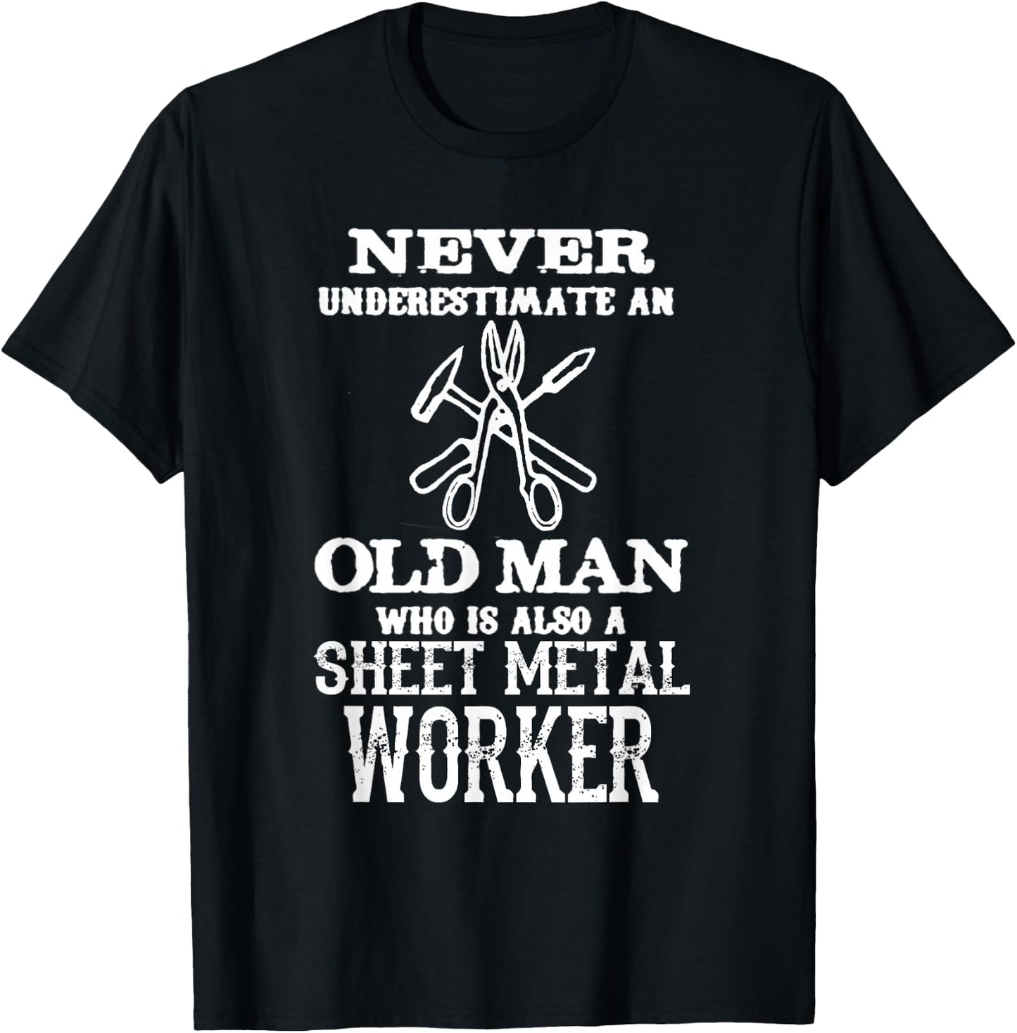 Old Man Union Sheet Metal Worker Proud Union Worker T-Shirt - T-Shirt | Black