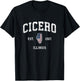 Cicero Illinois IL Vintage American Flag Sports Design Women Girls Kids Men T-Shirt - T-Shirt | Black