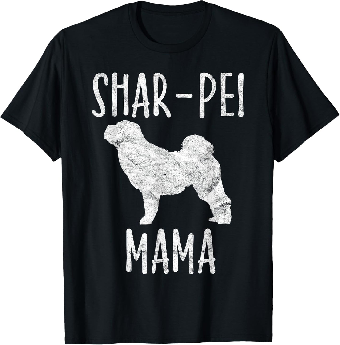 Vintage Shar-Pei Mama Gift Sharpei Mom Dog Owner Mother T-Shirt - T-Shirt | Black