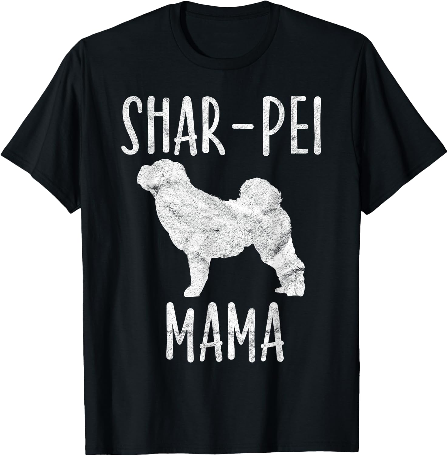 Vintage Shar-Pei Mama Gift Sharpei Mom Dog Owner Mother T-Shirt - T-Shirt | Black