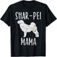 Vintage Shar-Pei Mama Gift Sharpei Mom Dog Owner Mother T-Shirt - T-Shirt | Black