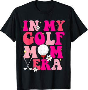 Groovy In My Golf Mom Era Mom T-Shirt - T-Shirt | Black