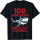 100 Jawsome Days School Shark 100th Day Boys Teacher Gift T-Shirt - T-Shirt | Black