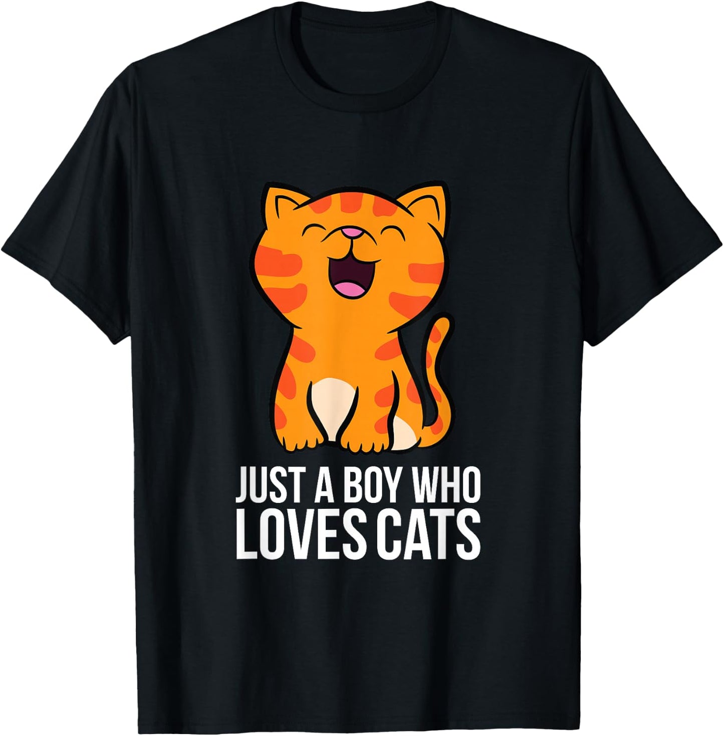 Just a Boy Who Loves Cats T-Shirt - T-Shirt | Black