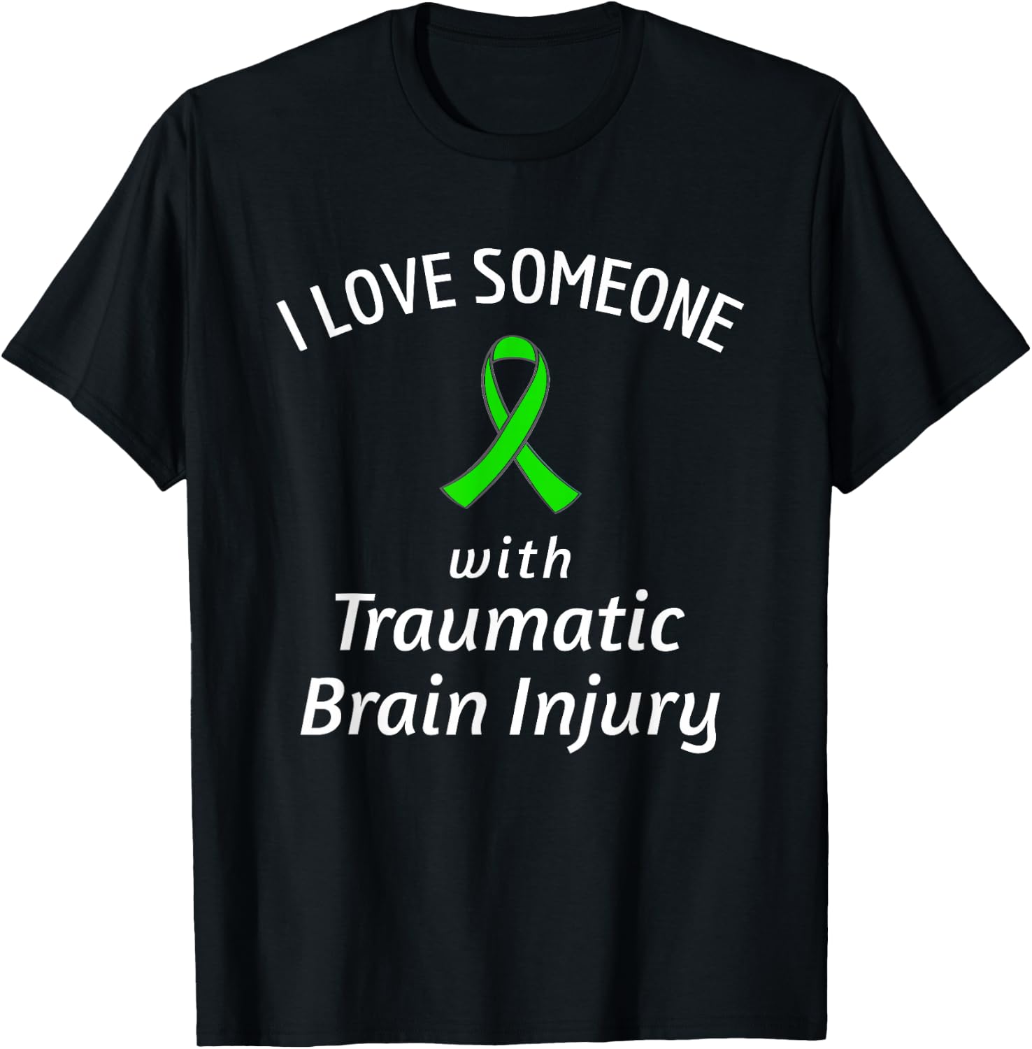 Brain Injury Raise Awareness Love Someone Traumatic Ribbon T-Shirt - T-Shirt | Black