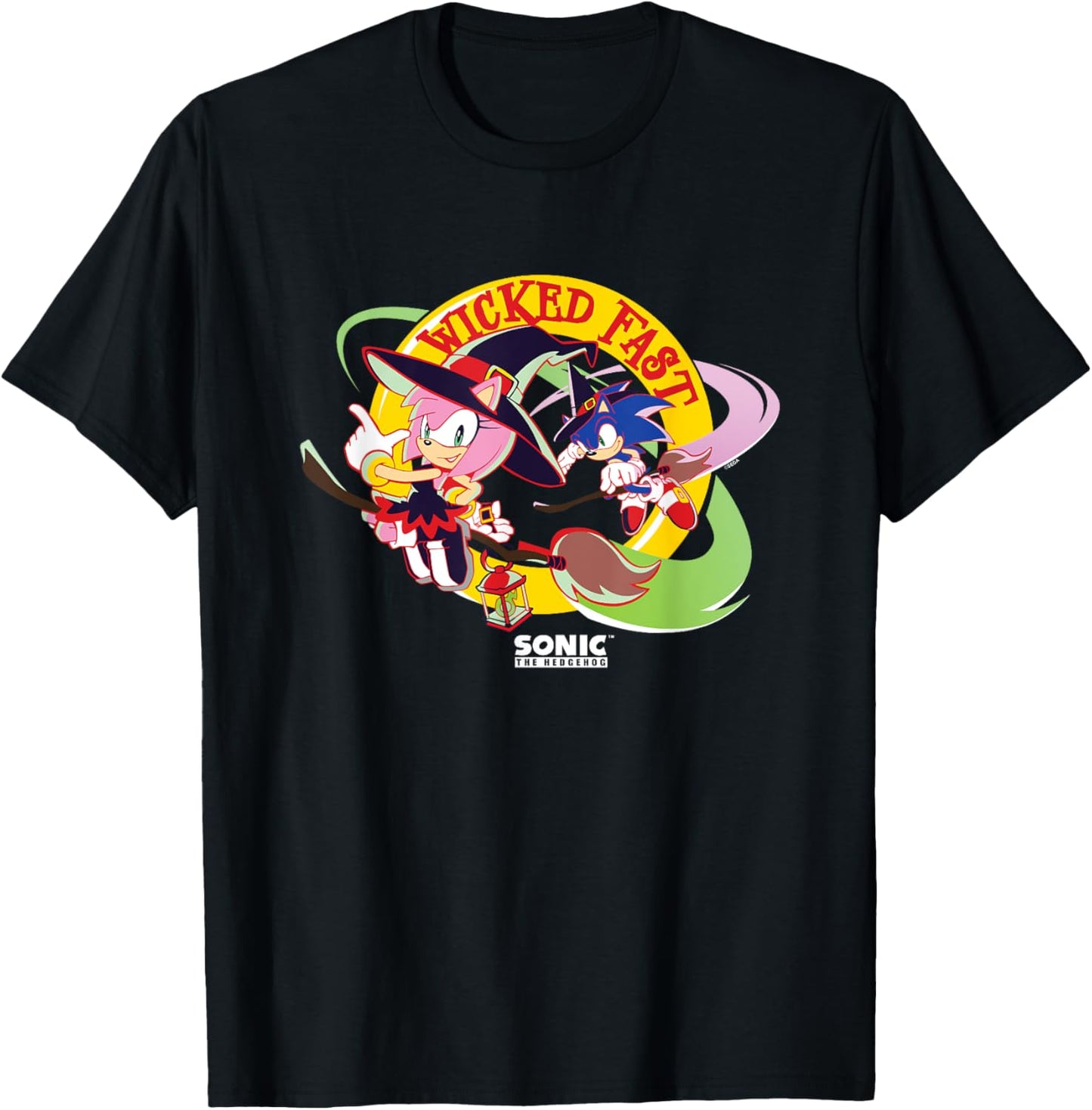 Sonic The Hedgehog Halloween Wicked Fast Witch Costumes T-Shirt - T-Shirt | Black