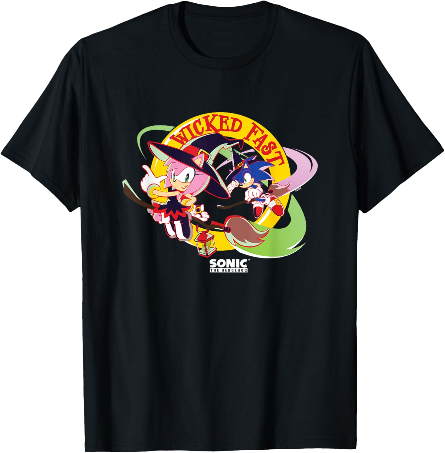 Sonic The Hedgehog Halloween Wicked Fast Witch Costumes T-Shirt - T-Shirt | Black