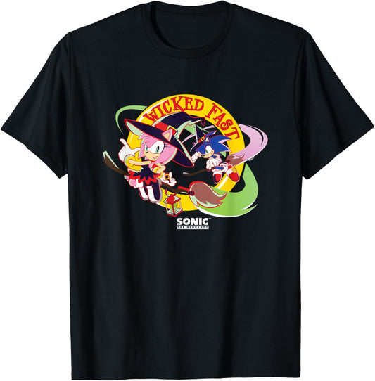 Sonic The Hedgehog Halloween Wicked Fast Witch Costumes T-Shirt - T-Shirt | Black