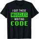 Funny Programmer Writing Code Muscles Meme for Computer Geek T-Shirt - T-Shirt | Black
