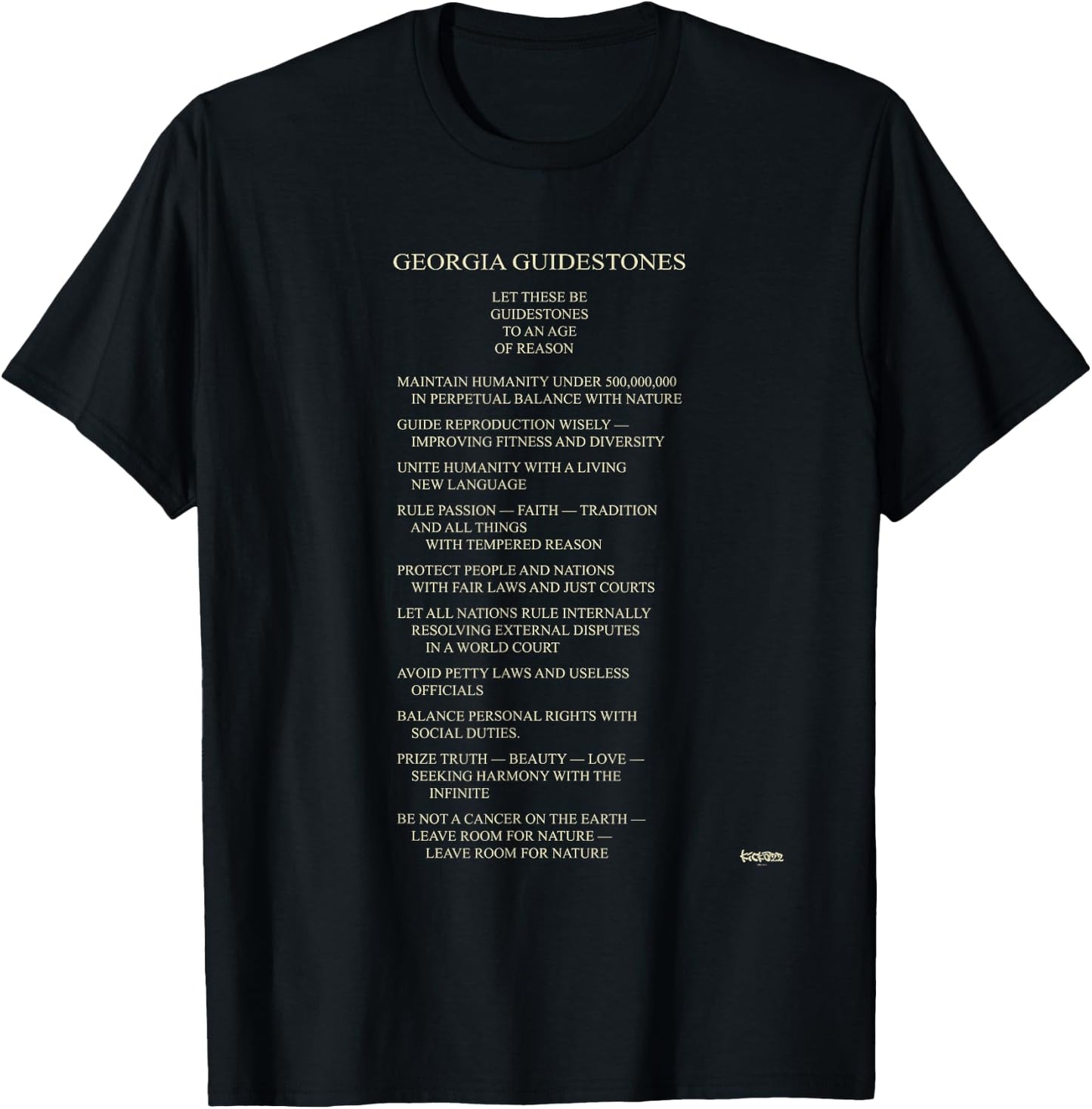 Georgia Guidestones T-Shirt - T-Shirt | Black