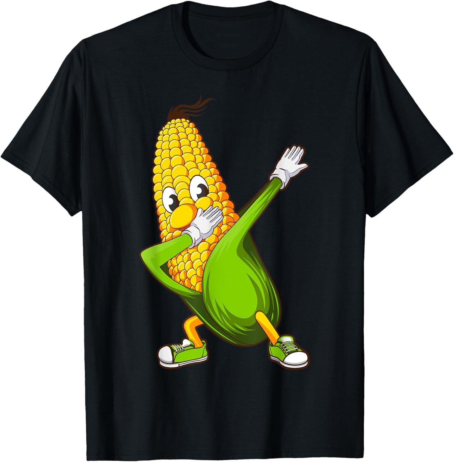 Funny Dabbing Corn Gift | Cute Dancing Farmers Men Women T-Shirt - T-Shirt | Black