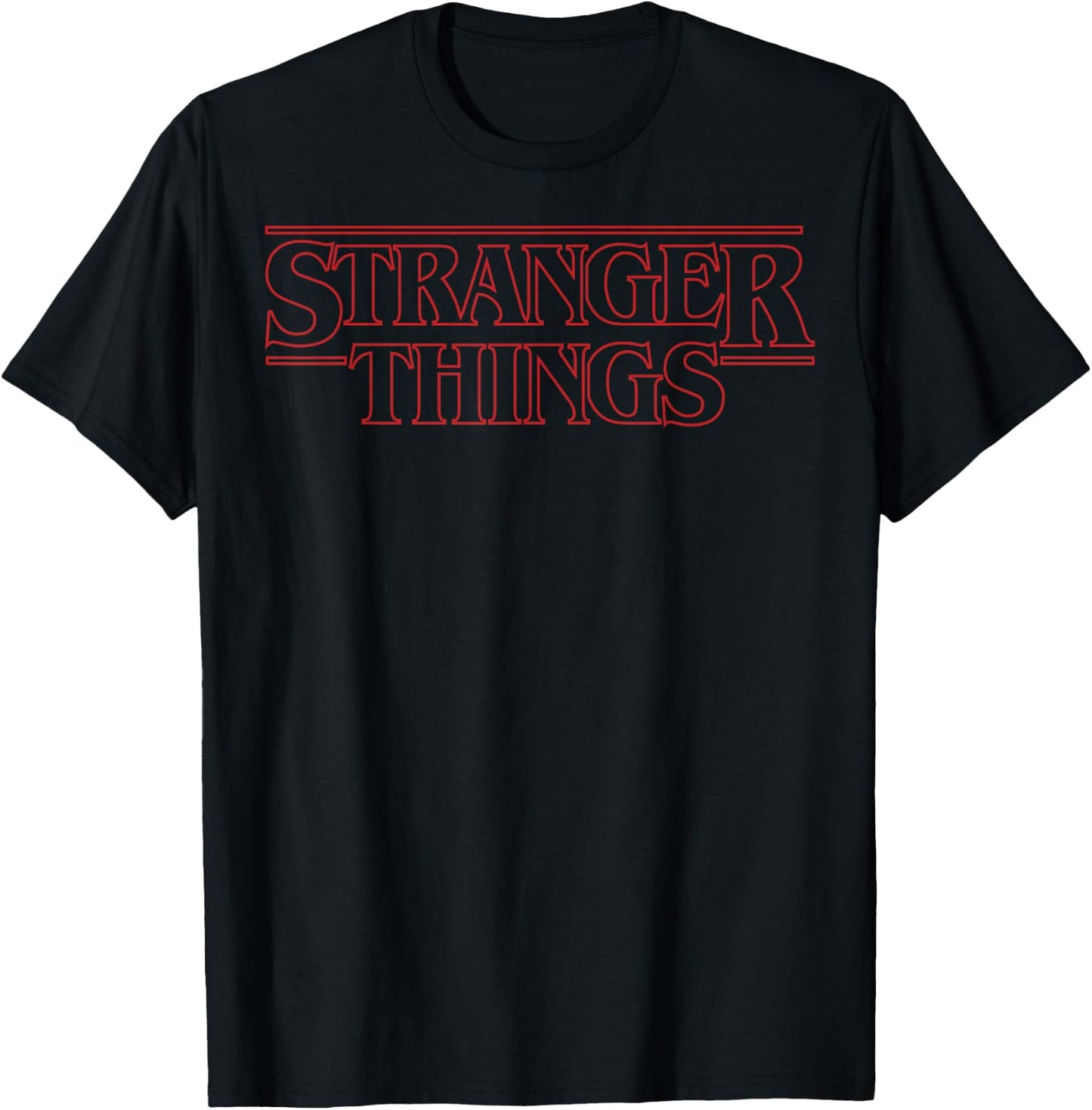 Netflix Stranger Things Outline Logo T-Shirt - T-Shirt | Black
