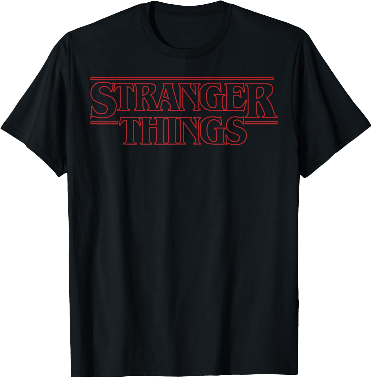 Netflix Stranger Things Outline Logo T-Shirt - T-Shirt | Black