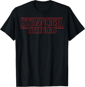 Netflix Stranger Things Outline Logo T-Shirt - T-Shirt | Black