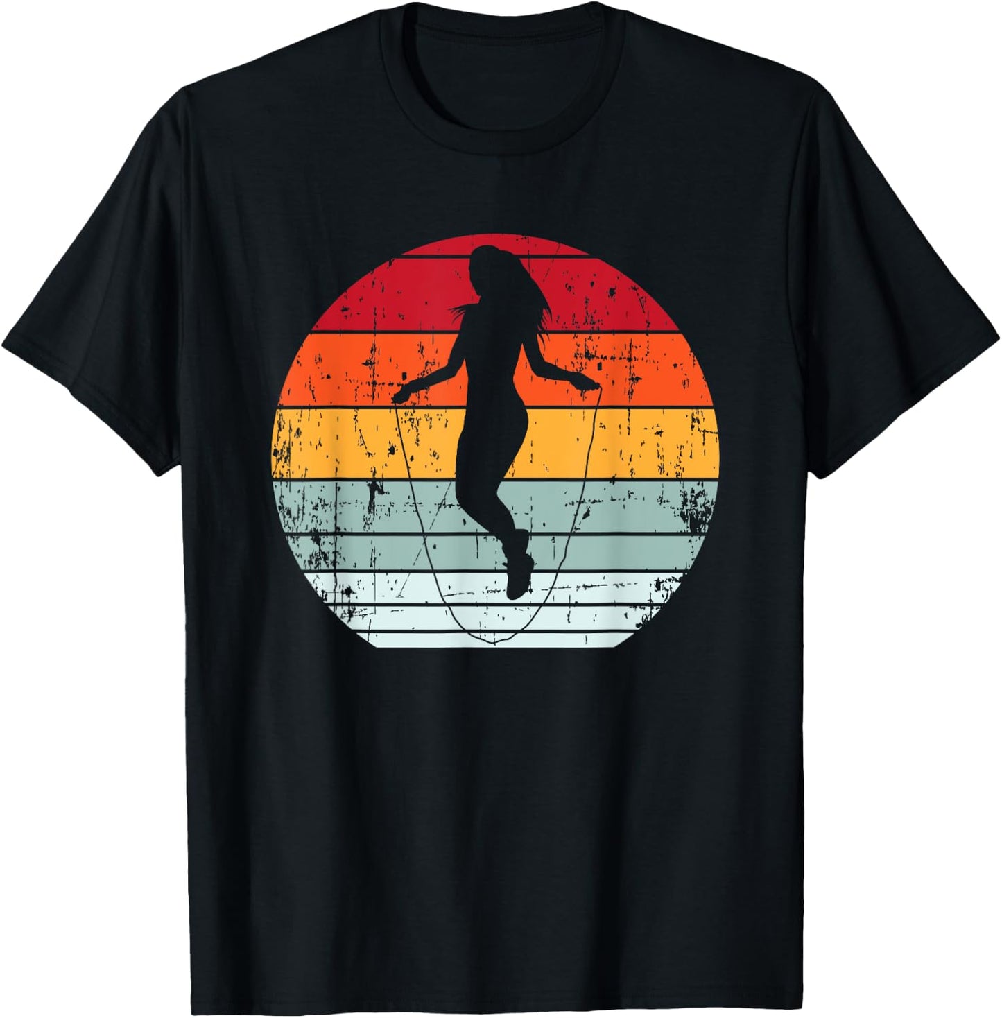 Vintage Jump Rope Skipping Funny Fitness Gift Women T-Shirt - T-Shirt | Black