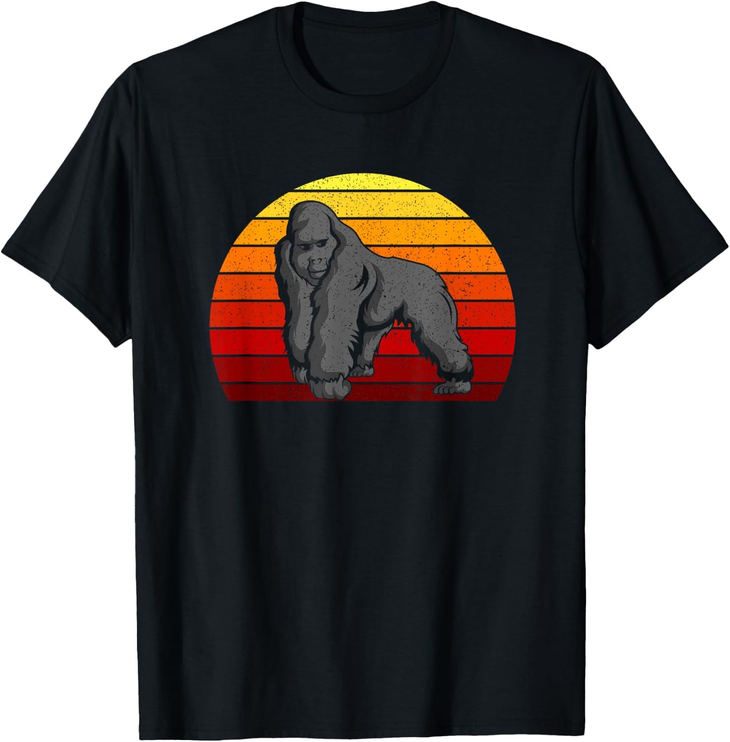Retro 70s 80s Silverback Gorilla T-Shirt - T-Shirt | Black