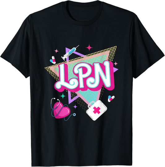 Retro vintage LPN Licensed Practical Nurse men women T-Shirt - T-Shirt | Black