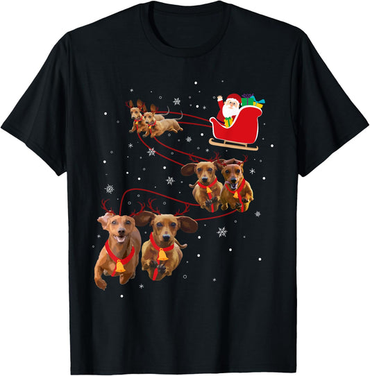 Dachshund Christmas T-Shirt - T-Shirt | Black