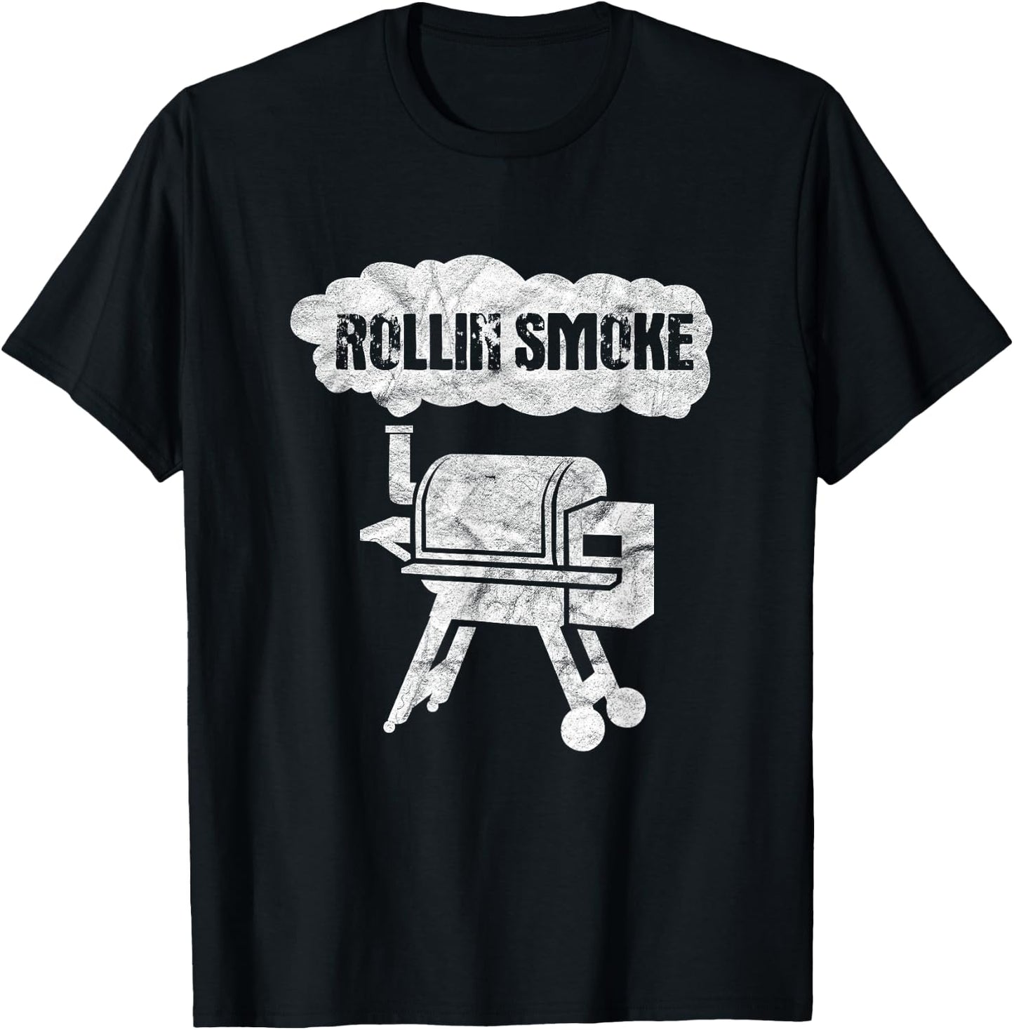 BBQ Barbecue Grill Grilling Funny Rollin Smoke T-Shirt - T-Shirt | Black