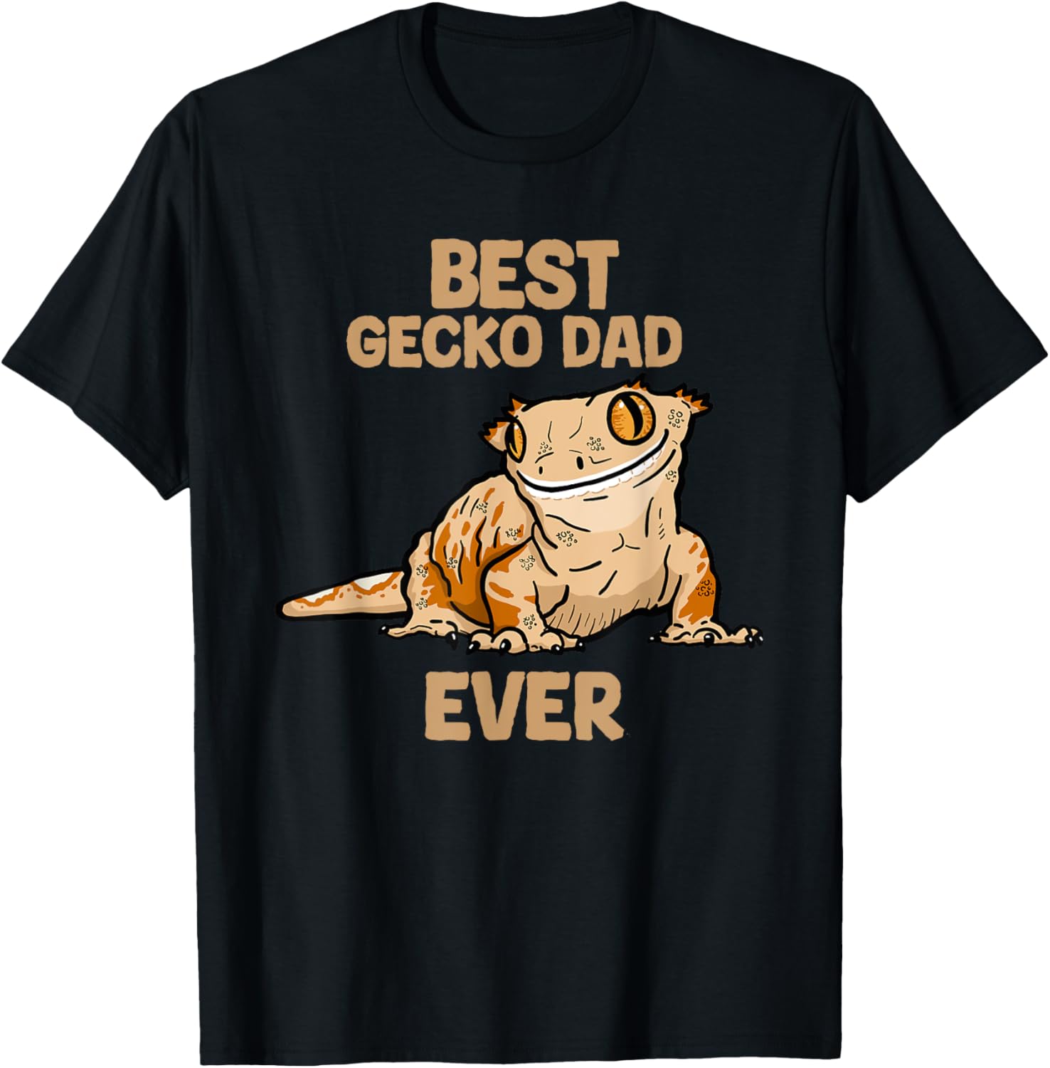Father's Day Best Gecko Dad Ever Crested Gecko T-Shirt - T-Shirt | Black