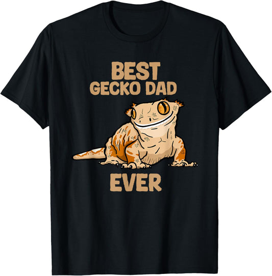 Father's Day Best Gecko Dad Ever Crested Gecko T-Shirt - T-Shirt | Black