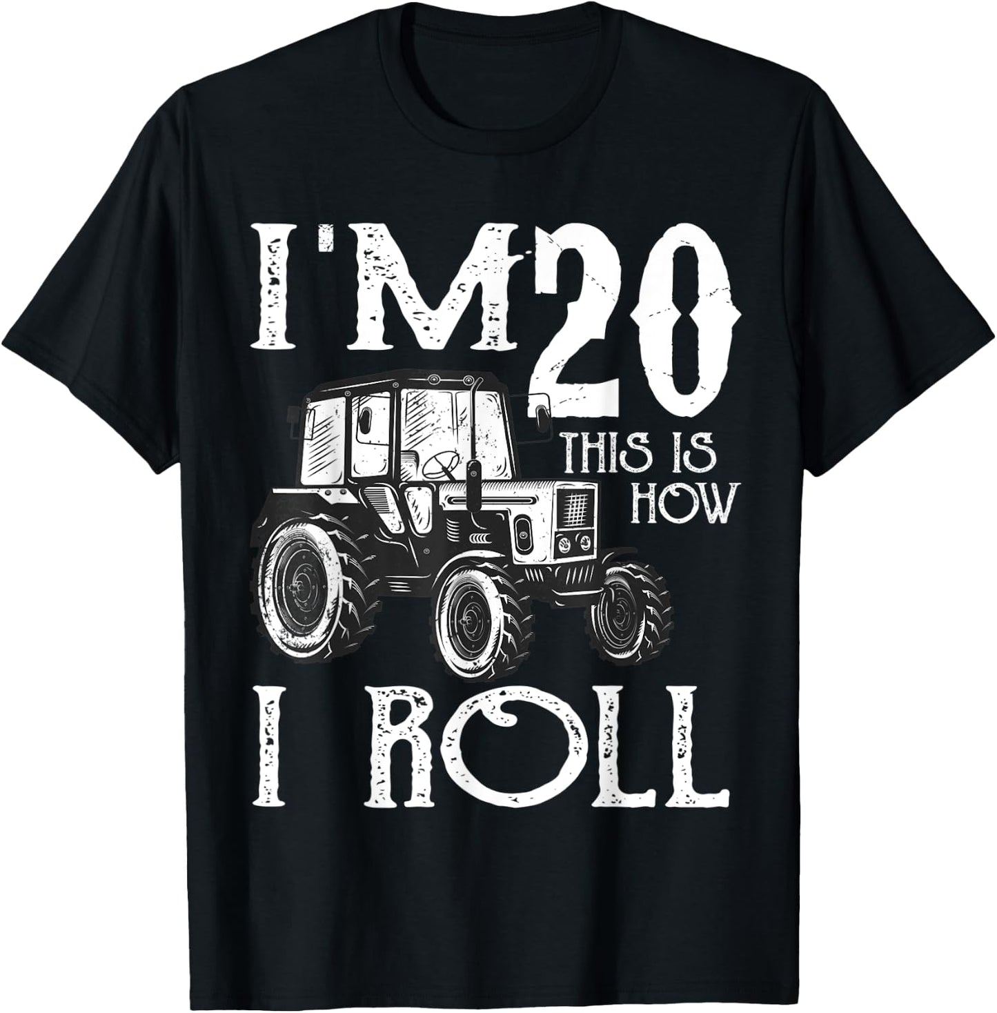 20th Birthday Tractor Farmer Rancher Funny 20 years old gift T-Shirt - T-Shirt | Black