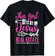This Girl Gets By On Jesus and Real Estate Funny Realtor T-Shirt - T-Shirt | Black