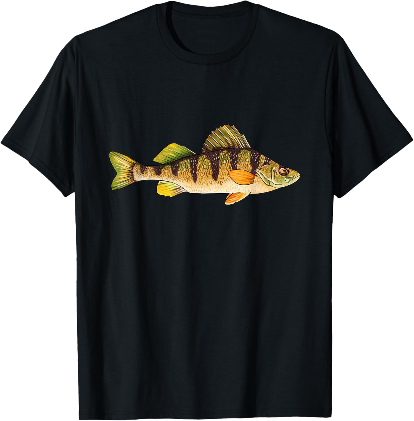 Funny Yellow Perch Fishing Freshwater Fish Angler Gift T-Shirt - T-Shirt | Black