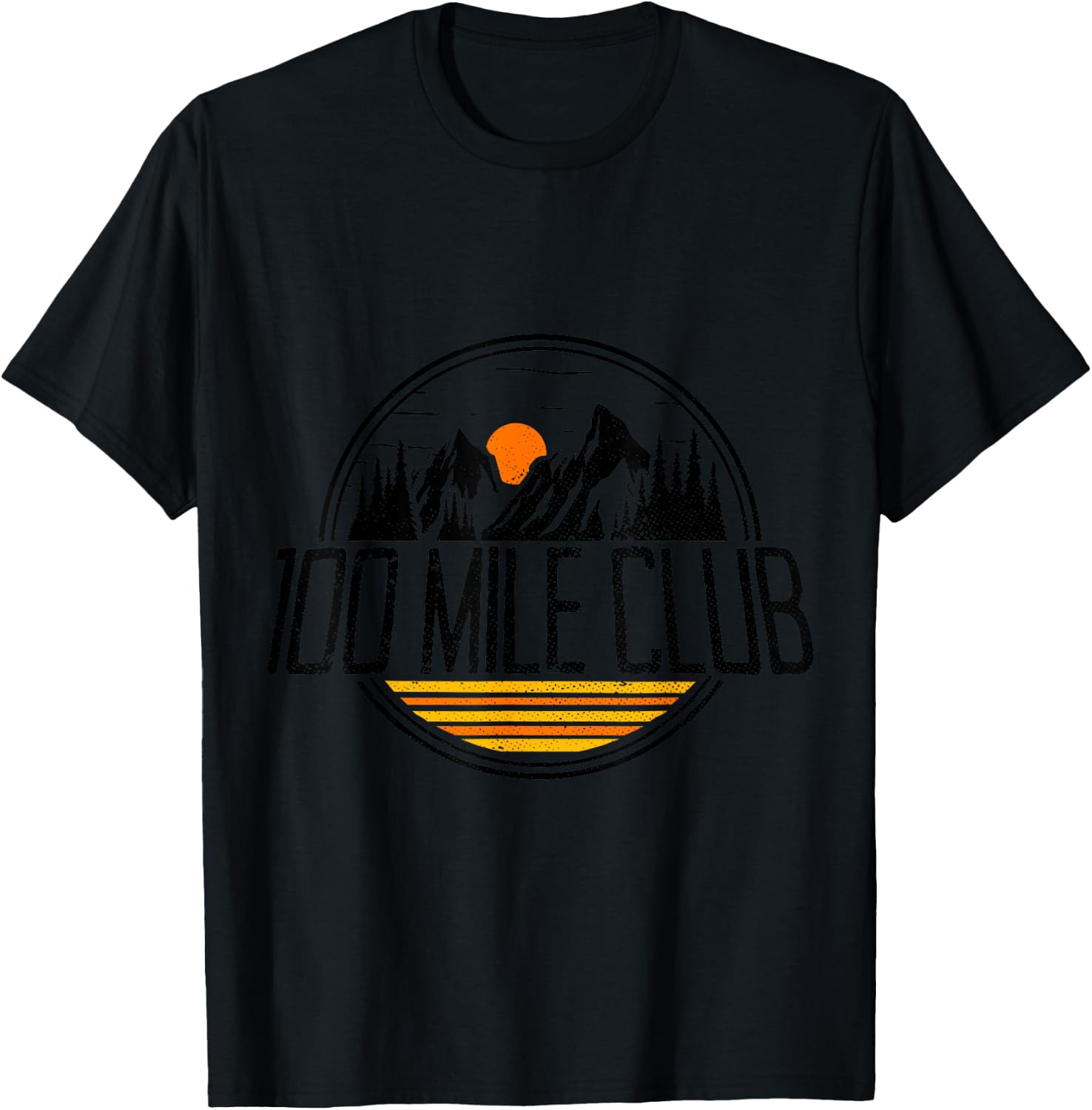100 Mile Club Run Adventure Fell Ultra Run Trail Running T-Shirt - T-Shirt | Black