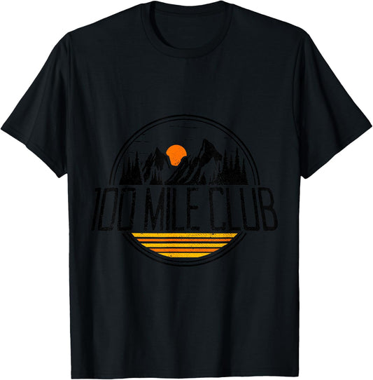 100 Mile Club Run Adventure Fell Ultra Run Trail Running T-Shirt - T-Shirt | Black