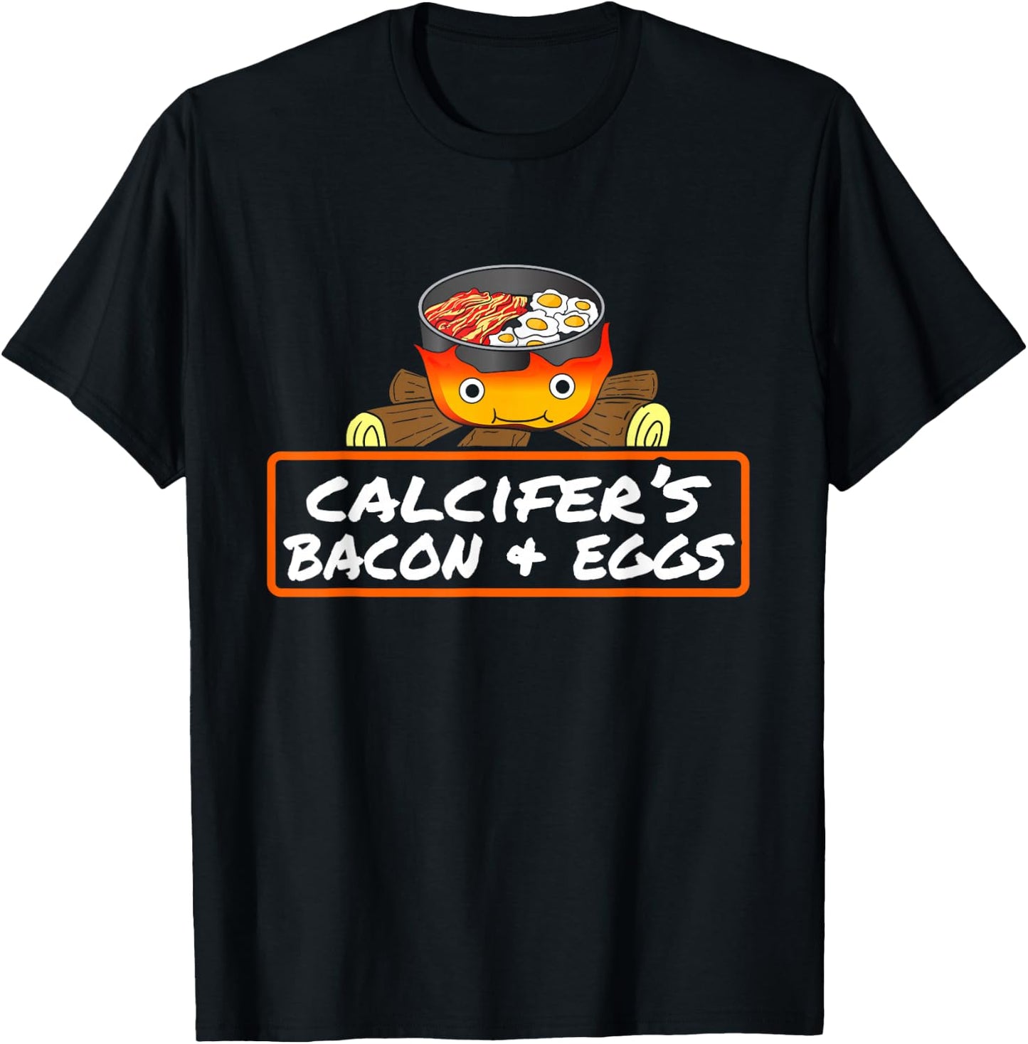 Food Lover Pun Bacon Egg Cook Dish Calcifer's Gift T-Shirt - T-Shirt | Black