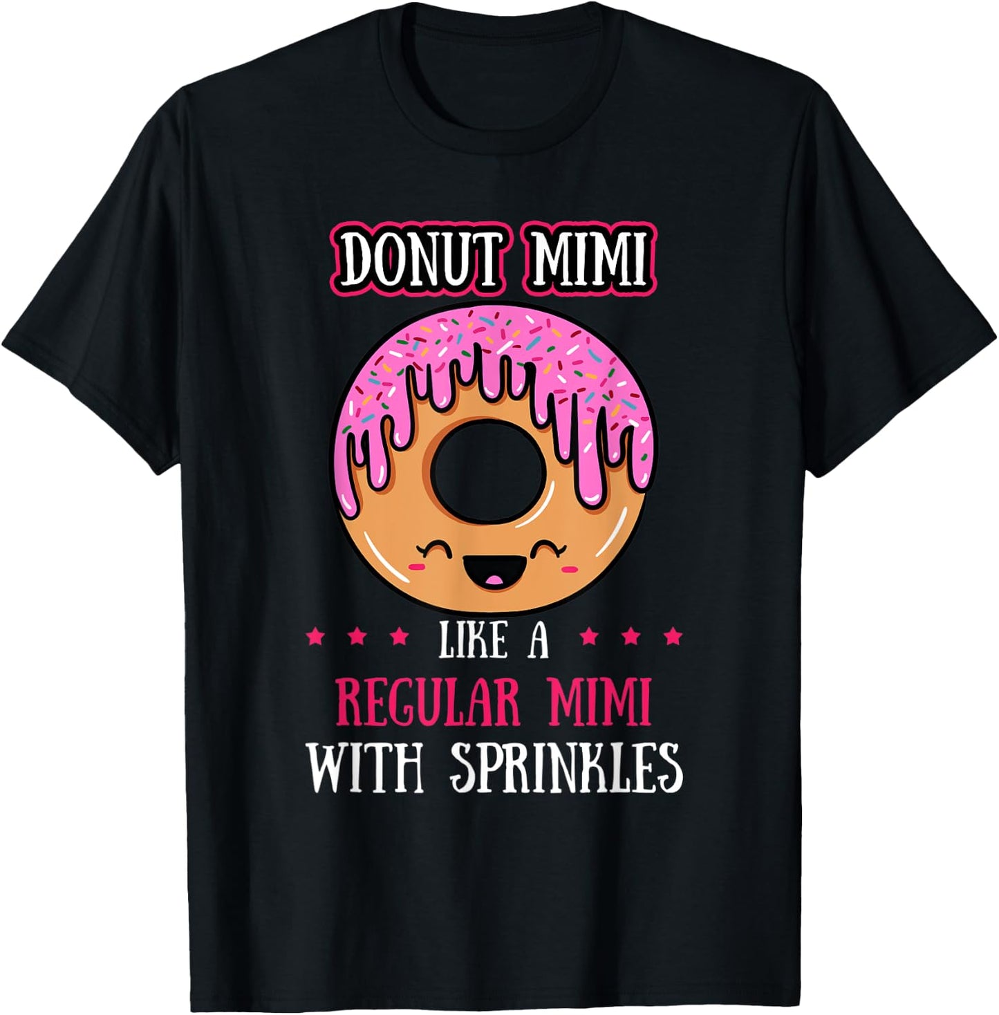 Donut Mimi Doughnut Mother Fried Dough Lover Mommy T-Shirt - T-Shirt | Black