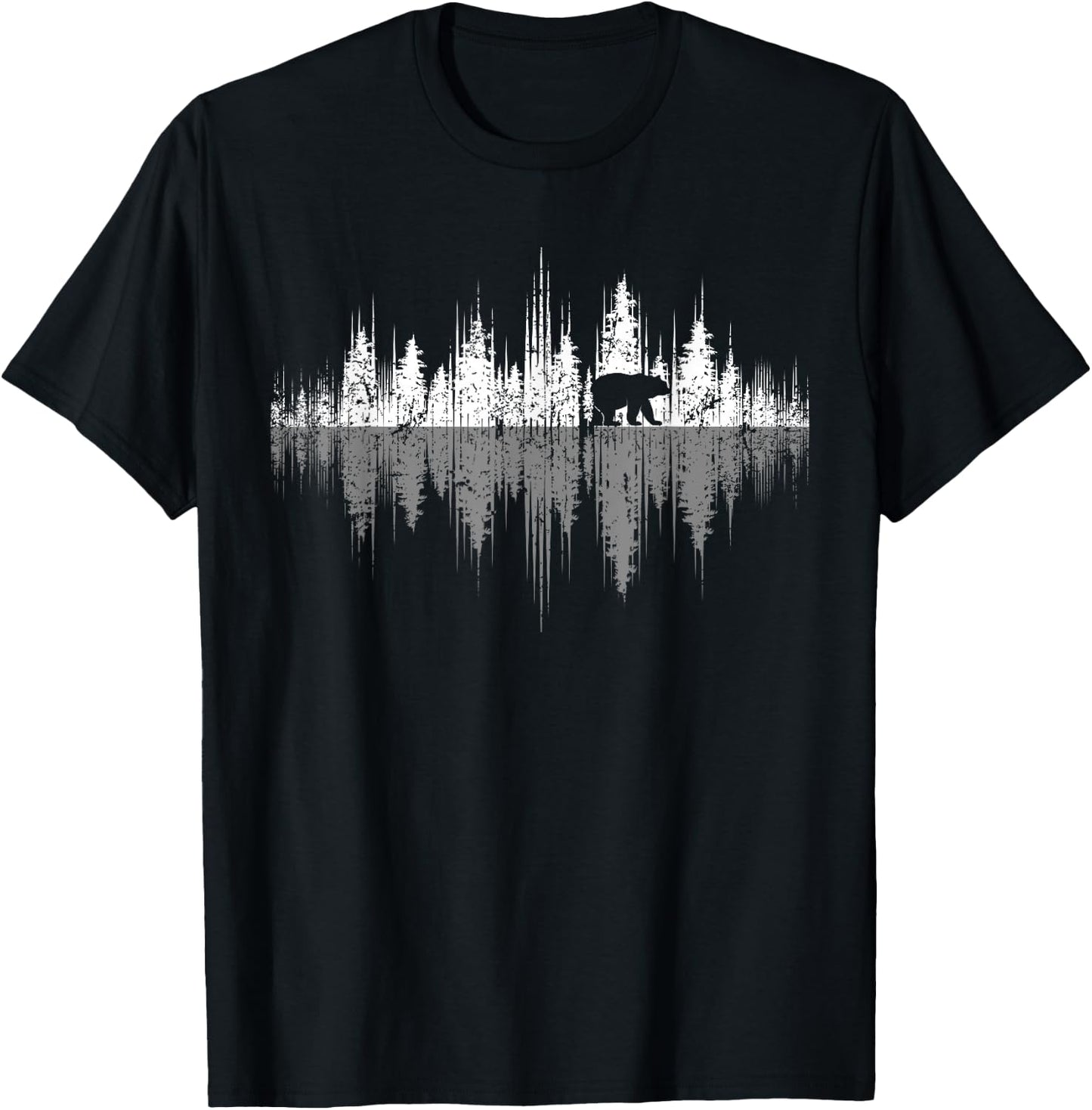 Trees Reflection Wildlife Nature Animal Bear Outdoor Forest Small T-Shirt - T-Shirt | Black