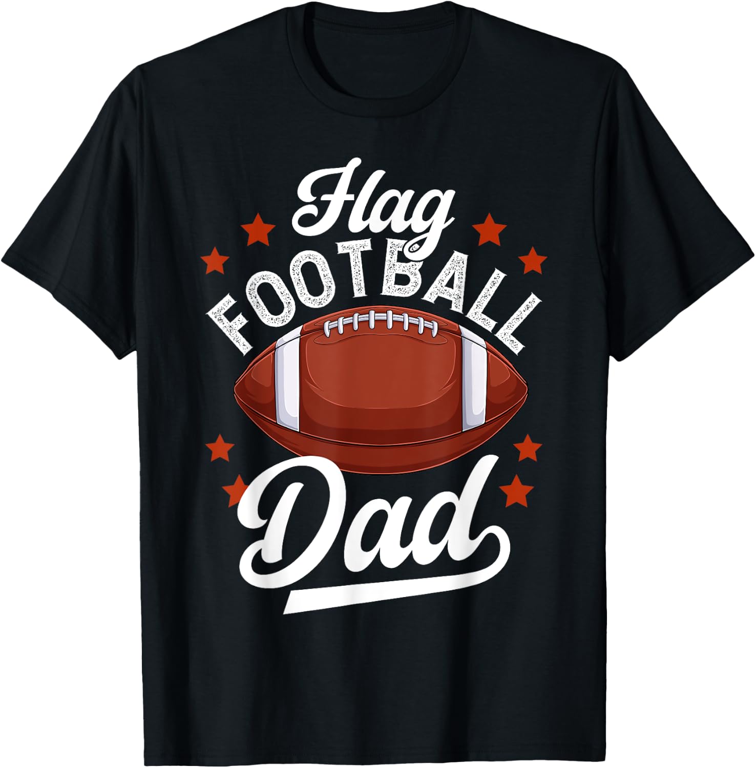 Flag Football Dad Of A Flag Football Player Father T-Shirt - T-Shirt | Black