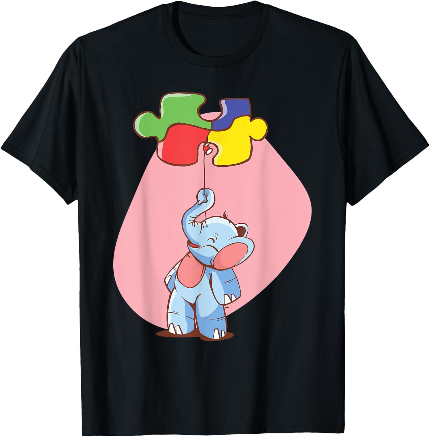 Autism Awareness Shirts with Cute Elephant Kids Men Women T-Shirt - T-Shirt | Black