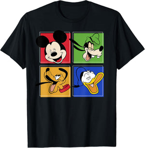 Disney Mickey And Friends Group Shot Box Up T-Shirt - T-Shirt | Black