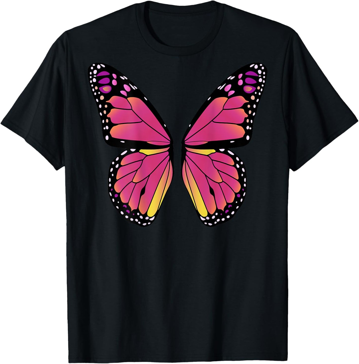 Butterfly Wings On The Back - Pink Fairy Halloween Costume T-Shirt - T-Shirt | Black