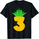 Toddler 3rd Birthday Pineapple Themed 3 Year Old Boys Kids T-Shirt - T-Shirt | Black