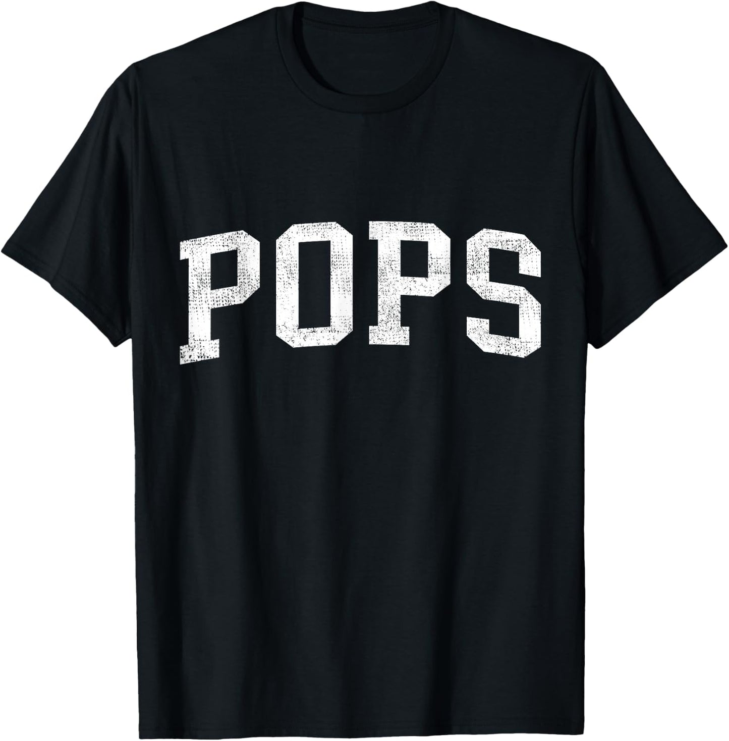 Pops Family Matching Vintage Father's Day Pops Classic Bold Font Pops Birthday Gift T-Shirt - T-Shirt | Black