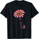 Pink Ribbon Sunflower Be Kind Breast Cancer Awareness Women T-Shirt - T-Shirt | Black