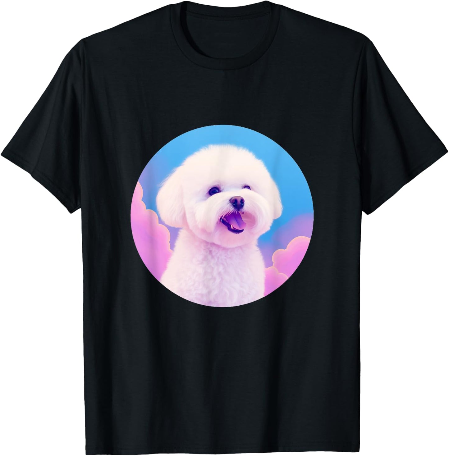 Pastel Bichon Frise Dog For Bichon Frise Dog Lovers Women Kids T-Shirt - T-Shirt | Black