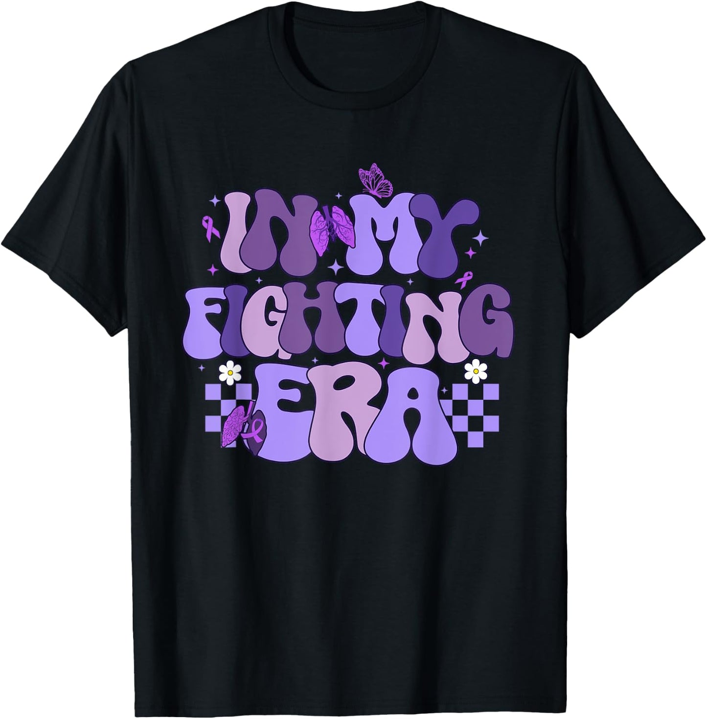 In My Fighting Era Cystic Fibrosis Awareness Month T-Shirt - T-Shirt | Black