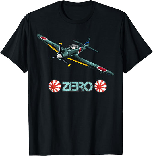 World War 2 Japanese Fighter Plane Zero T-Shirt - T-Shirt | Black
