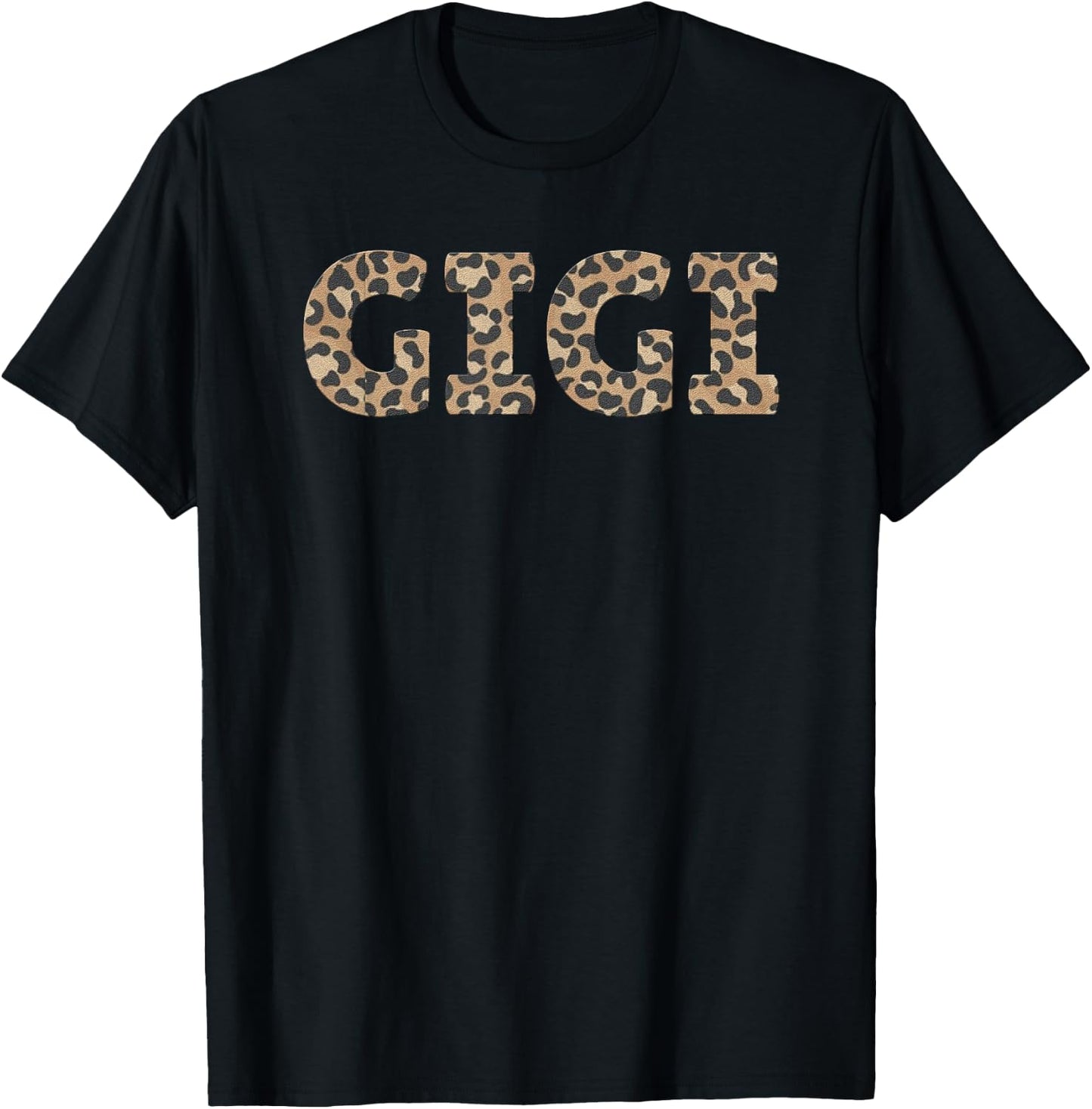 GIGI Leopard Cheetah Animal Print Proud Grandma Grandmother T-Shirt - T-Shirt | Black