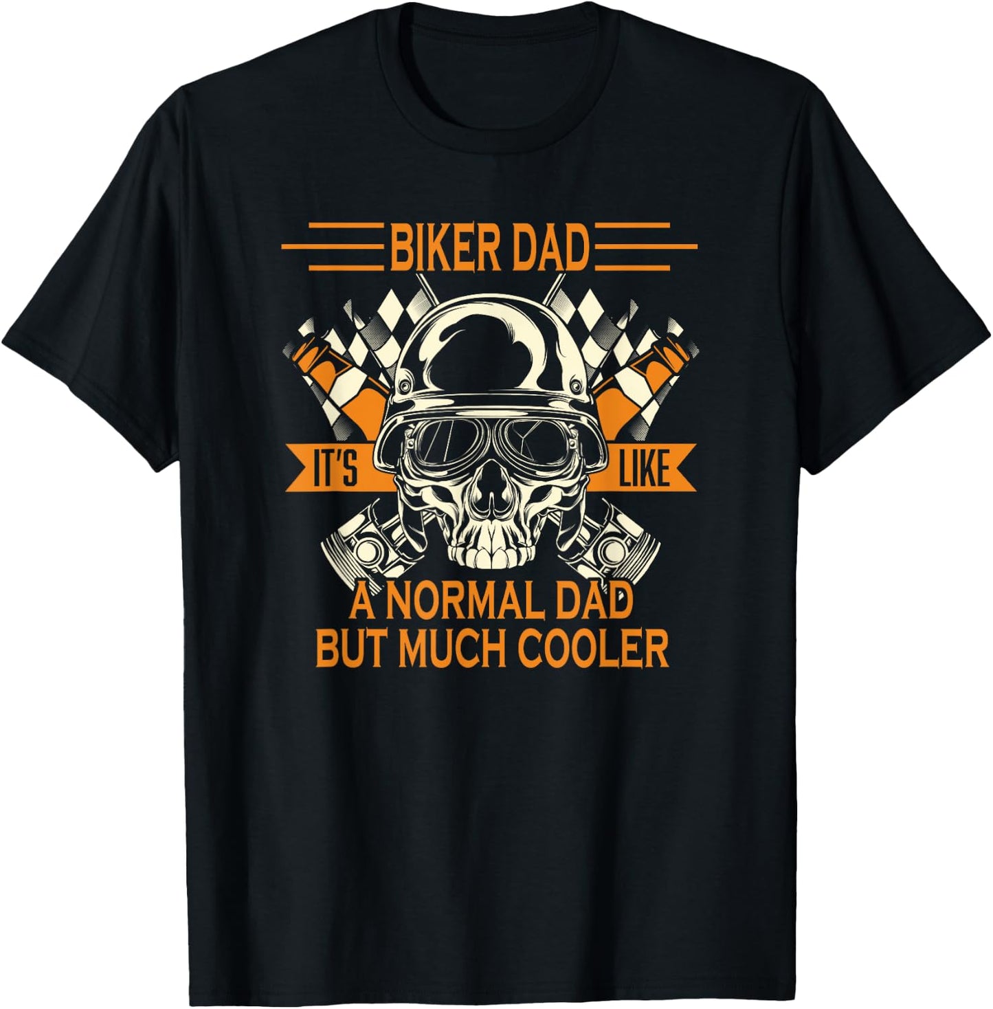 Retro Biker Dad Daddy Motorcycle Father's Day - Biker T-Shirt - T-Shirt | Black