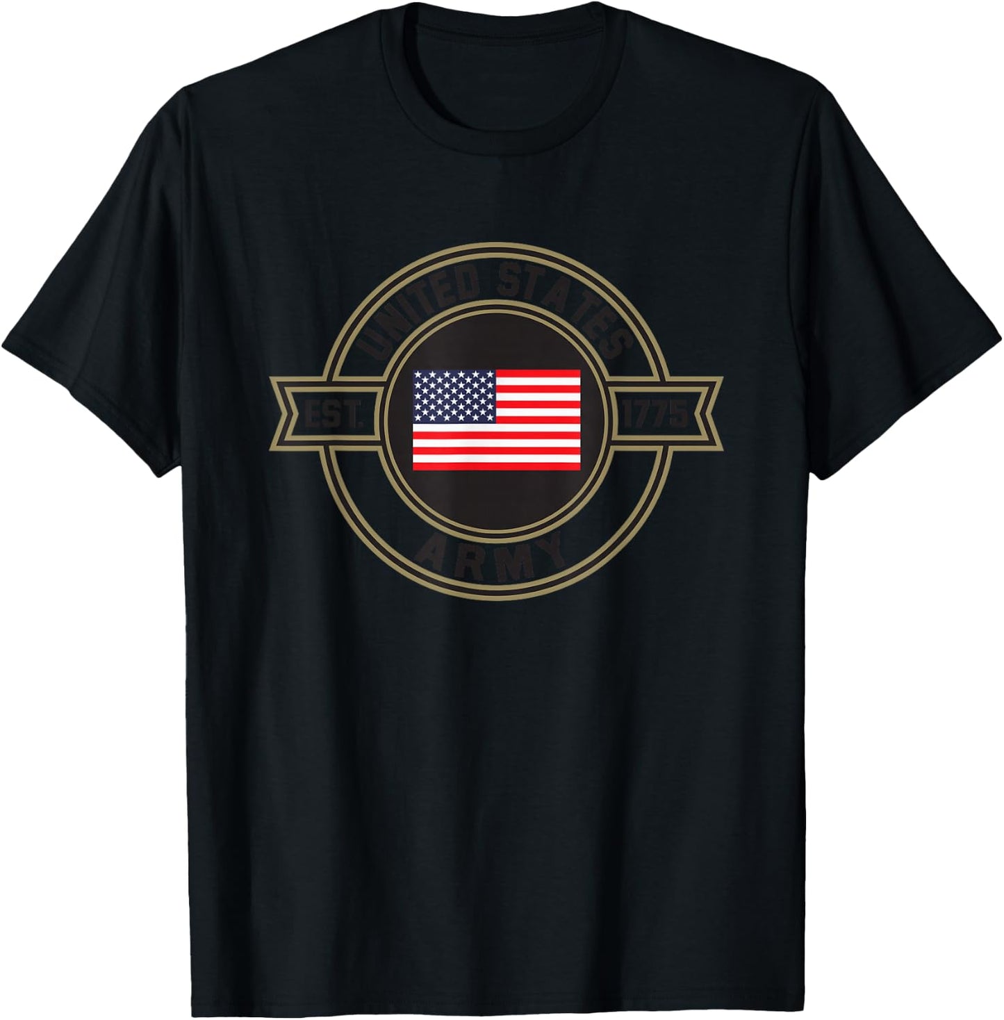 Army United States Military Circle Green Officially Licensed T-Shirt - T-Shirt | Black